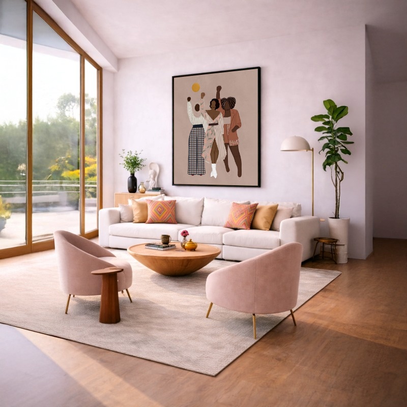 Quadro Canvas Mulheres Pretas Unidas Força