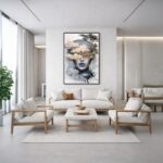 Quadro Canvas Nuvens Mulher Cinza Céu