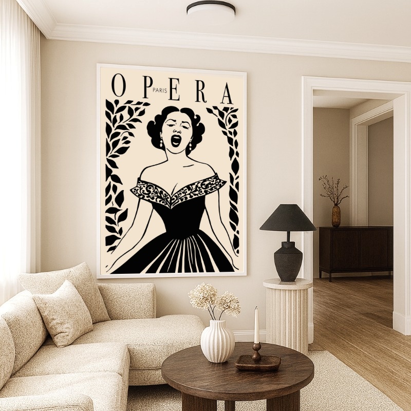 Quadro Canvas Opera Paris Vintage Retrô