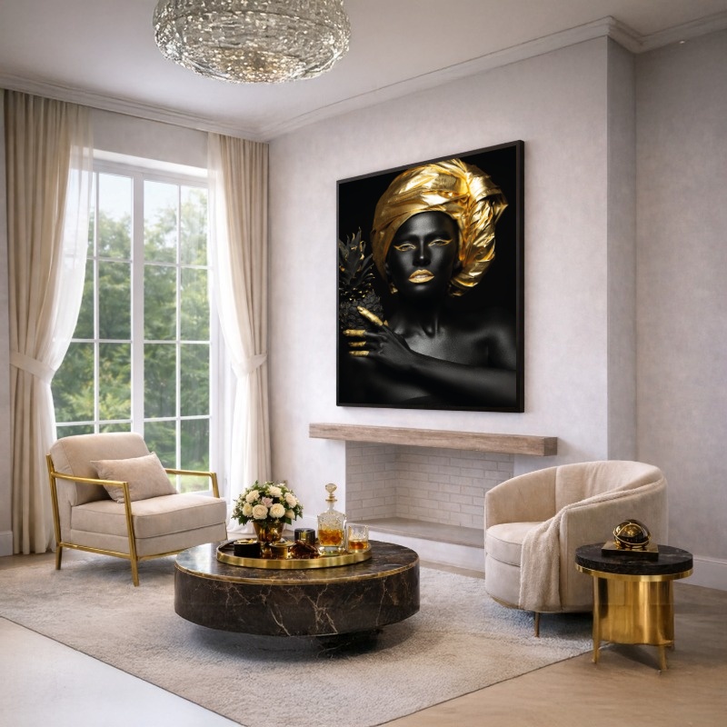 Quadro Canvas Ouro Glamour