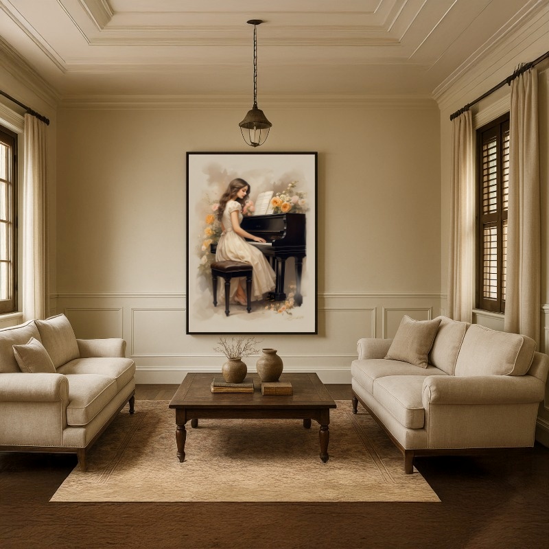 Quadro Canvas Pianista Música Clássica Piano