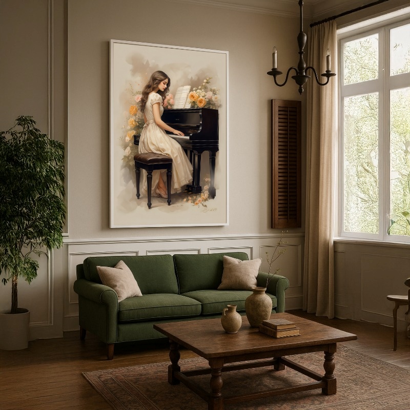 Quadro Canvas Pianista Música Clássica Piano