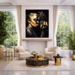Quadro Canvas Pintura Corporal Gold