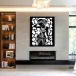 Quadro Canvas Preto e Branco Afro