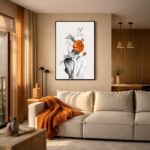 Quadro Canvas Roseira Mullher Terra Cota