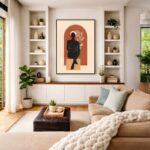 Quadro Canvas Terroso Feminino Geométrico