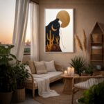 Quadro Canvas Universo Mulher Luar Místico