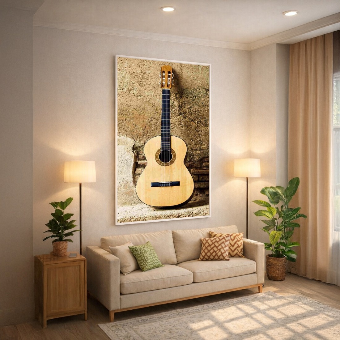 Quadro Canvas Violão Música Som