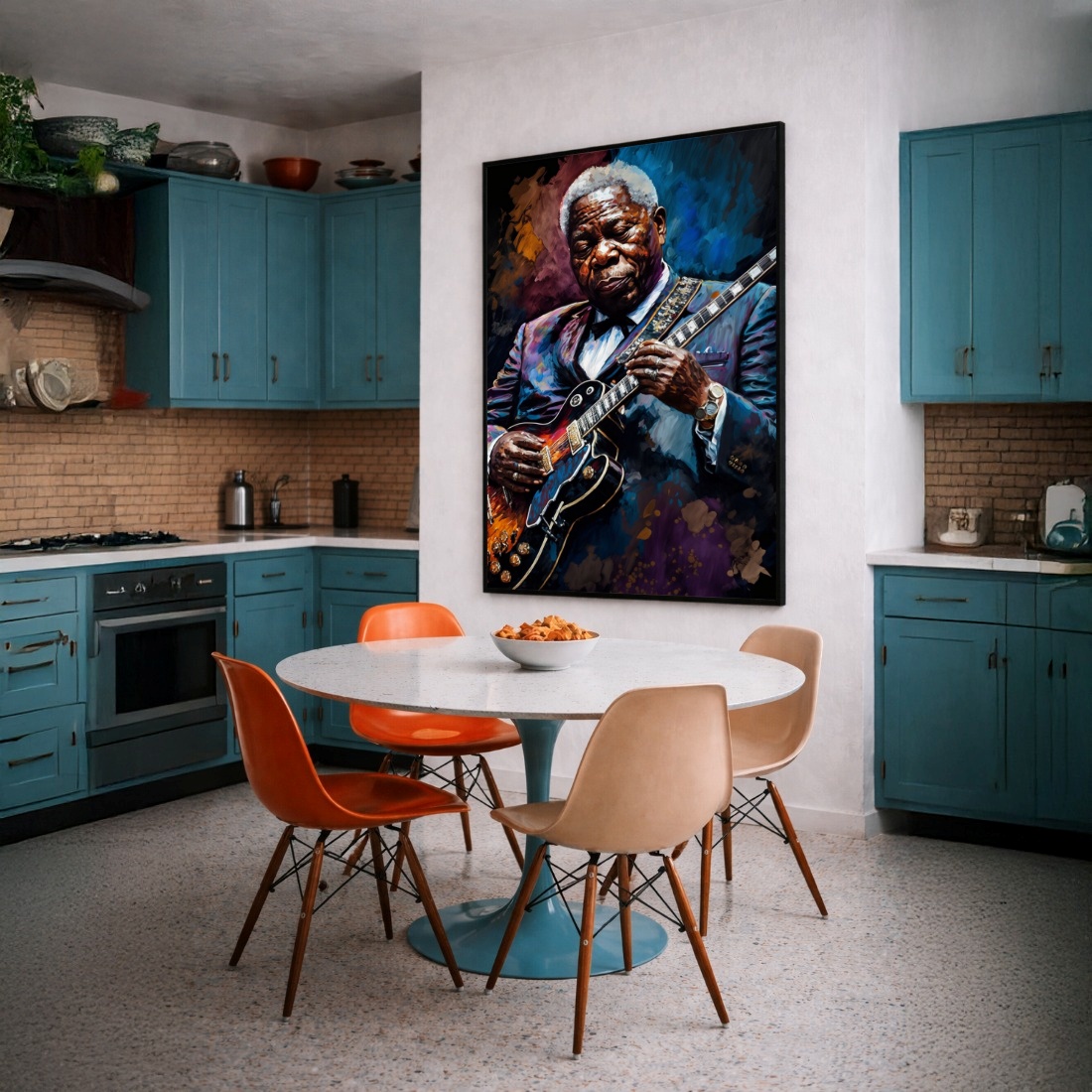 Quadro Canvas Violonista Violão Efeito Pintura