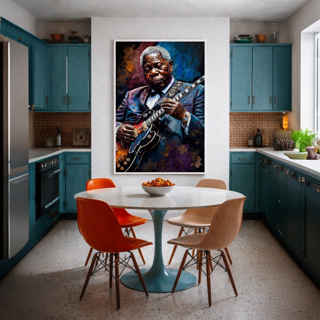 Quadro Canvas Violonista Violão Efeito Pintura