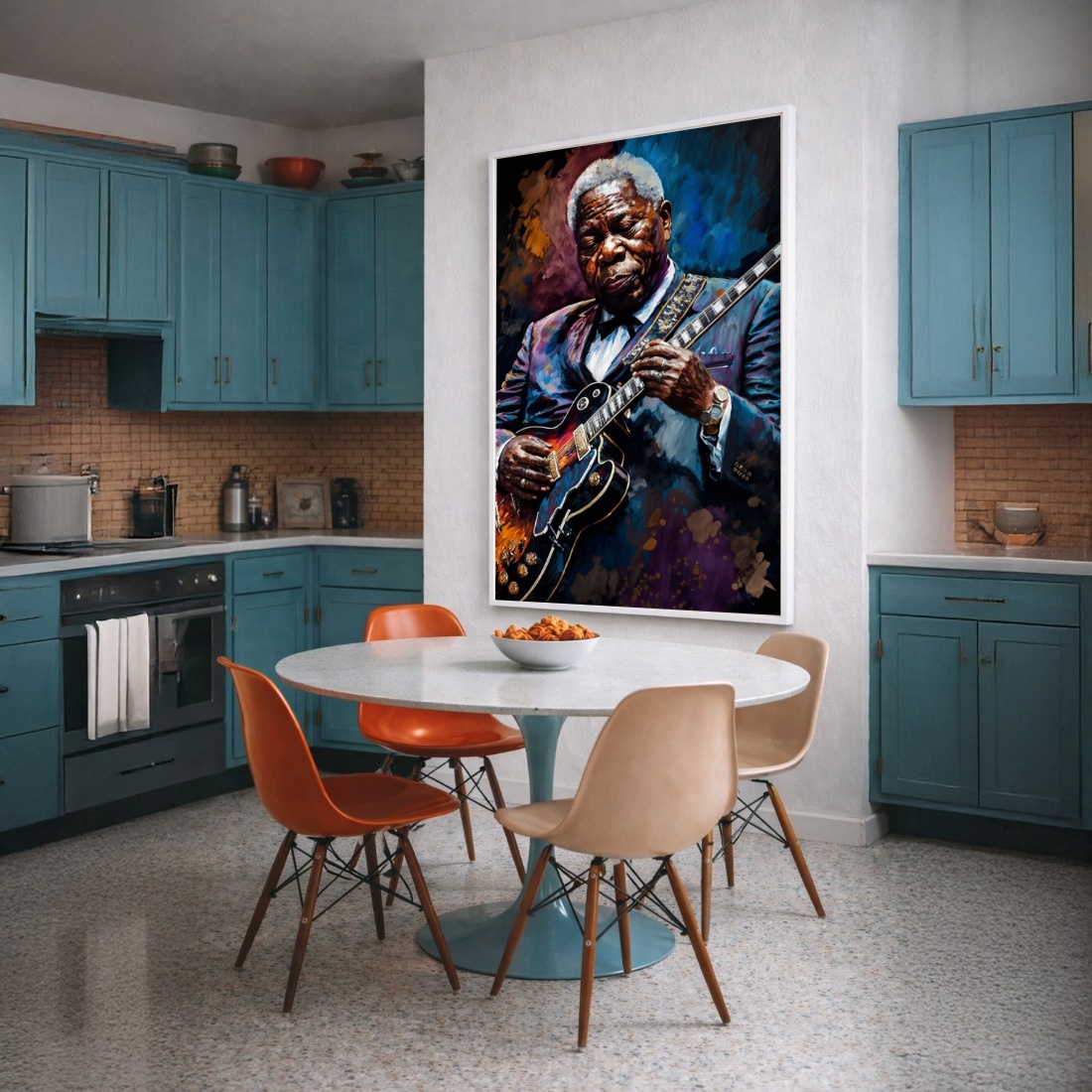 Quadro Canvas Violonista Violão Efeito Pintura