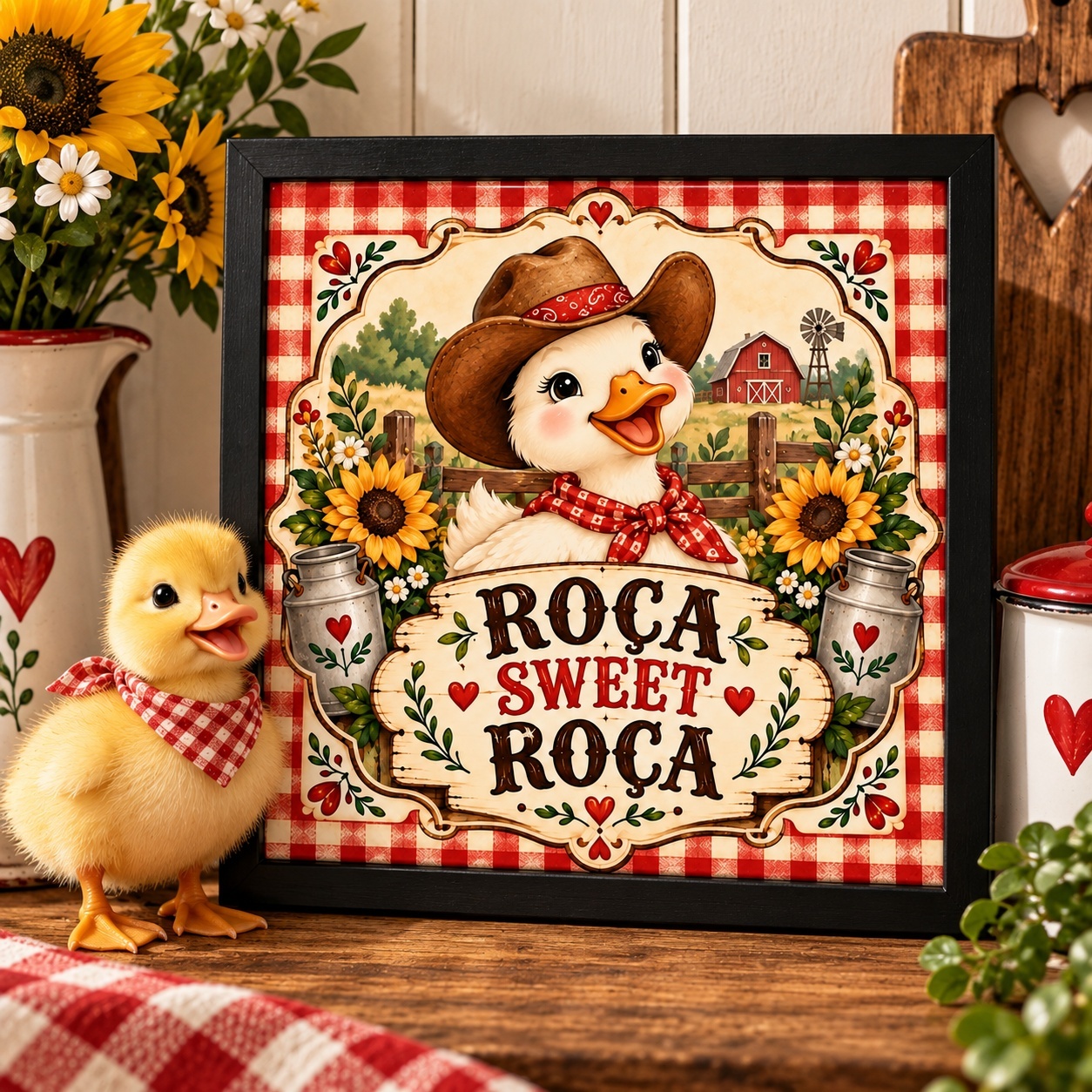 Quadro Country Roça Sweet Roça - 33x33 Cm - Imagem 2