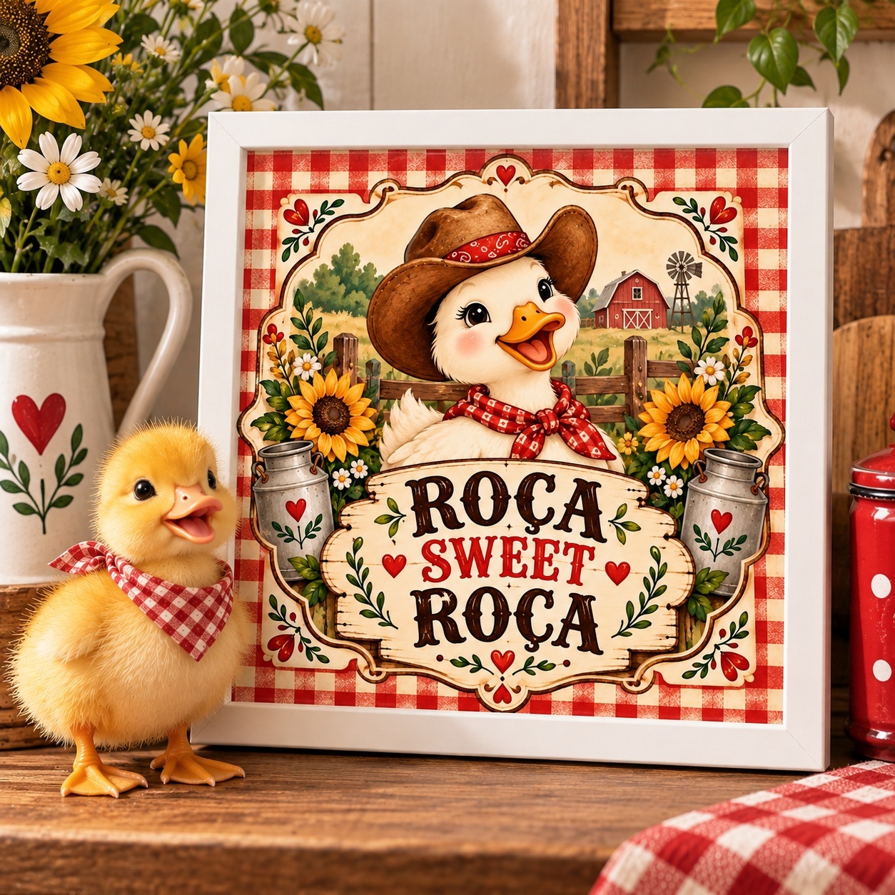 Quadro Country Roça Sweet Roça - 33x33 Cm - Imagem 3
