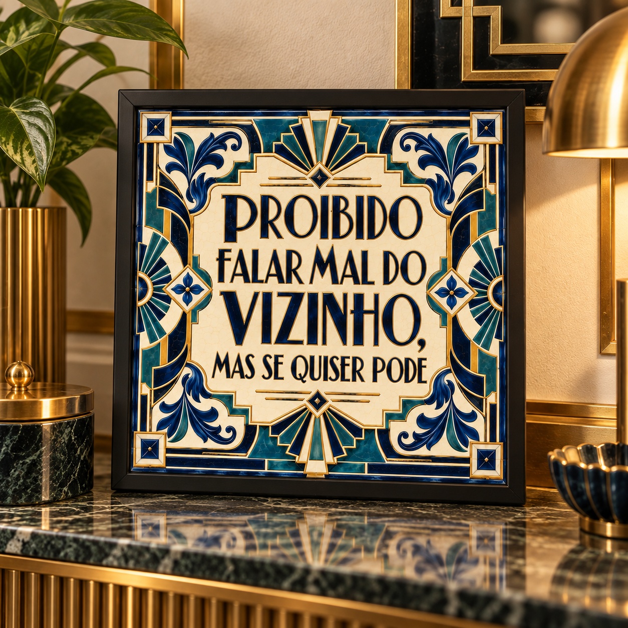 Quadro Decorativo Frase Vizinho - 33x33 Cm