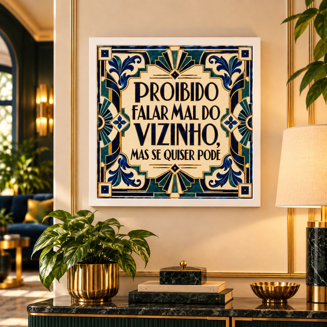 Quadro Decorativo Frase Vizinho - 33x33 Cm