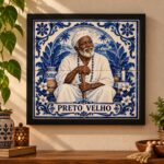Quadro Decorativo Preto Velho - 33x33 CM