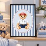 Quadro Decorativo Quarto Infantil Ursinho Fashion
