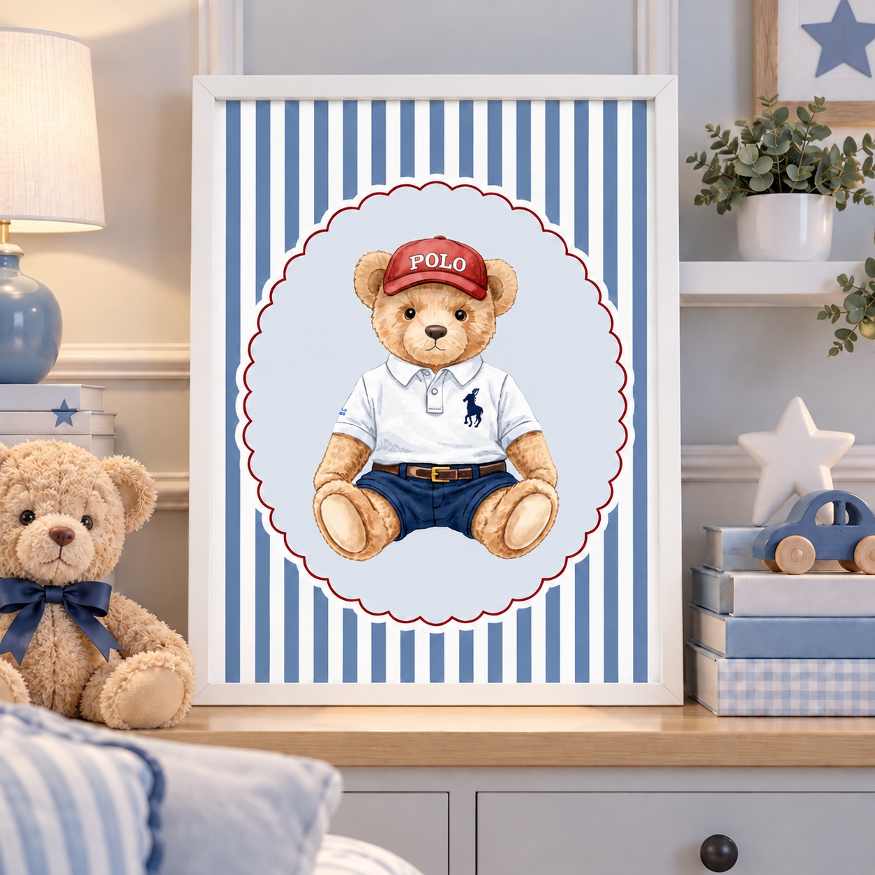 Quadro Decorativo Quarto Infantil Ursinho Fashion