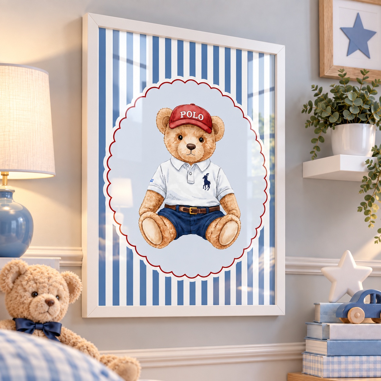 Quadro Decorativo Quarto Infantil Ursinho Fashion