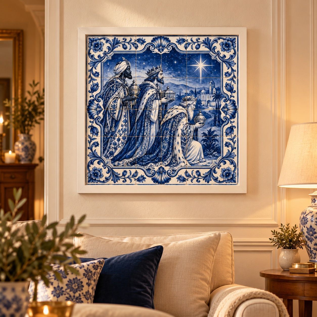 Quadro Decorativo Reis Magos - 33x33 Cm