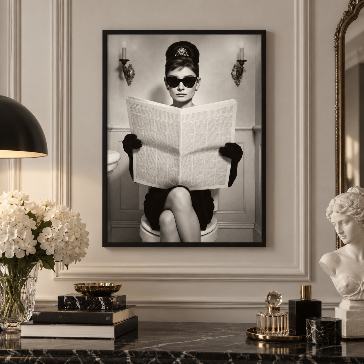 Quadro Divertido Fashion Para Banheiro Artista Antiga