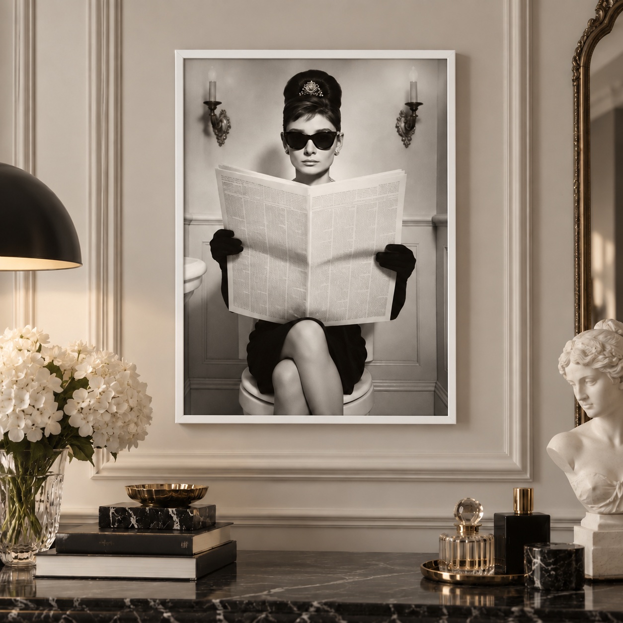 Quadro Divertido Fashion Para Banheiro Artista Antiga