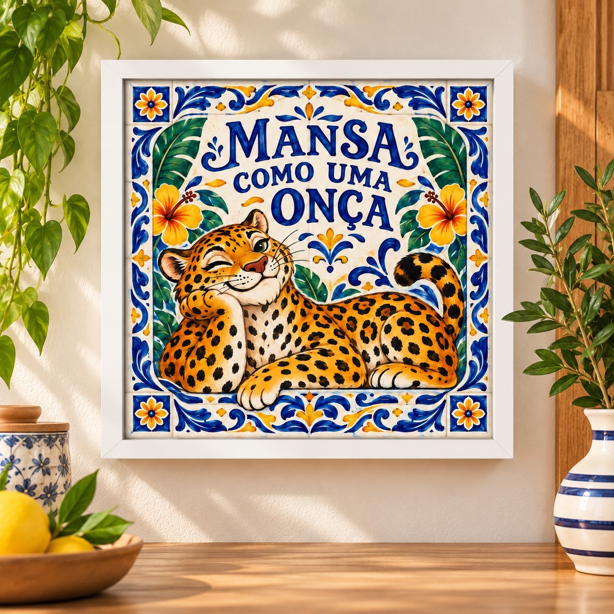 Quadro Mansa Como Uma Onça - 33x33