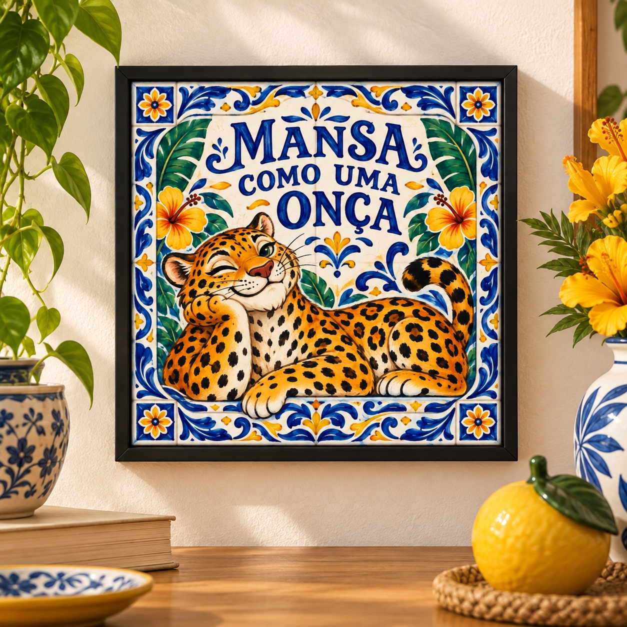 Quadro Mansa Como Uma Onça - 33x33