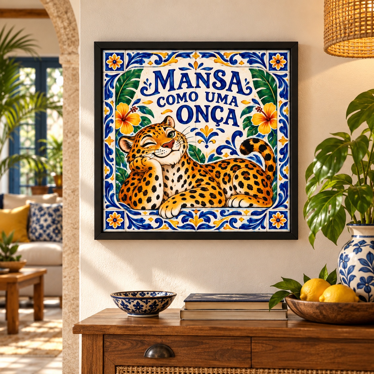 Quadro Mansa Como Uma Onça - 33x33