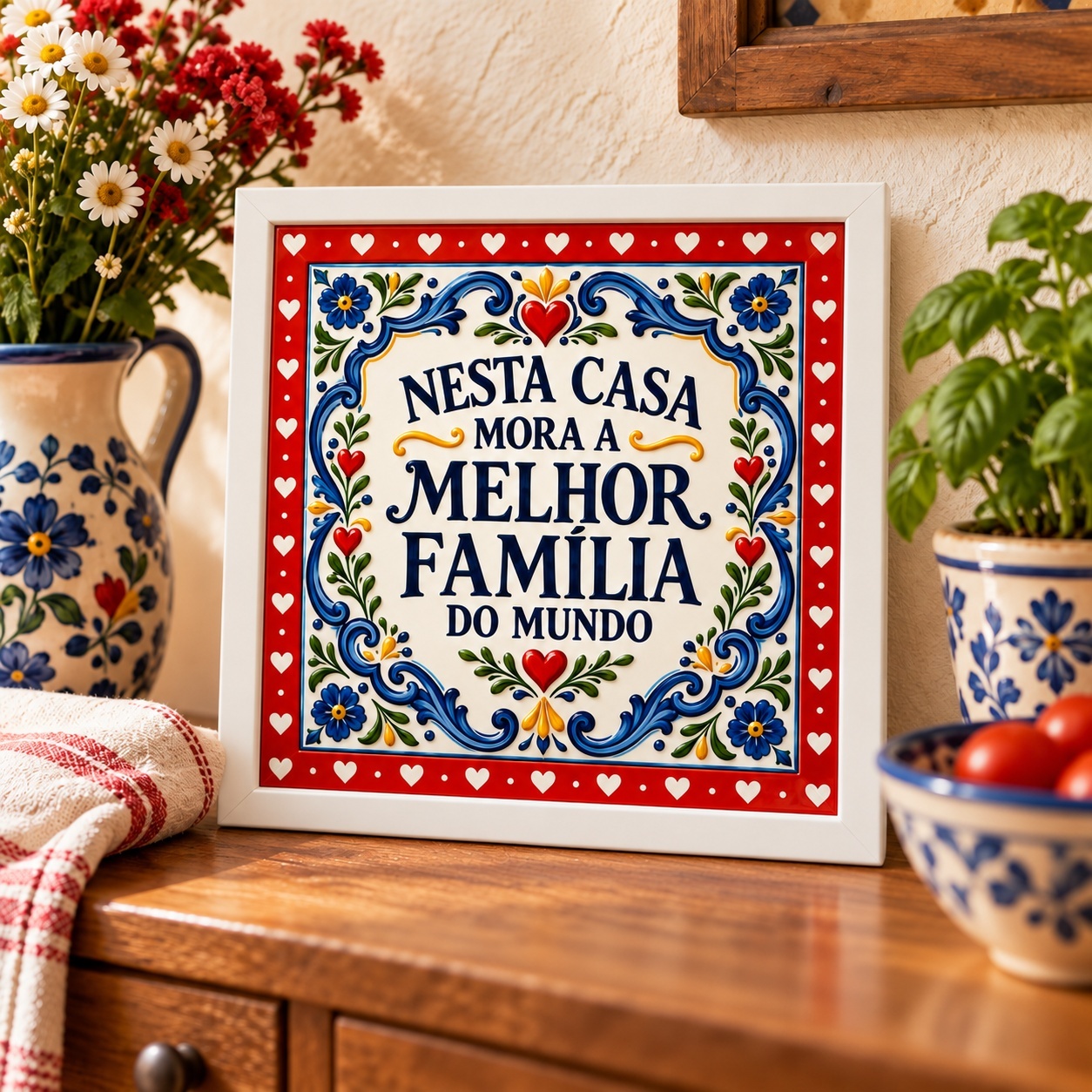 Quadro Melhor Família Do Mundo - 33x33 Cm