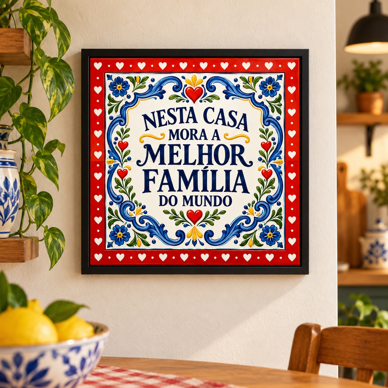 Quadro Melhor Família Do Mundo - 33x33 Cm