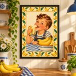 Quadro Para Cozinha Estilo Retrô Bananinhas