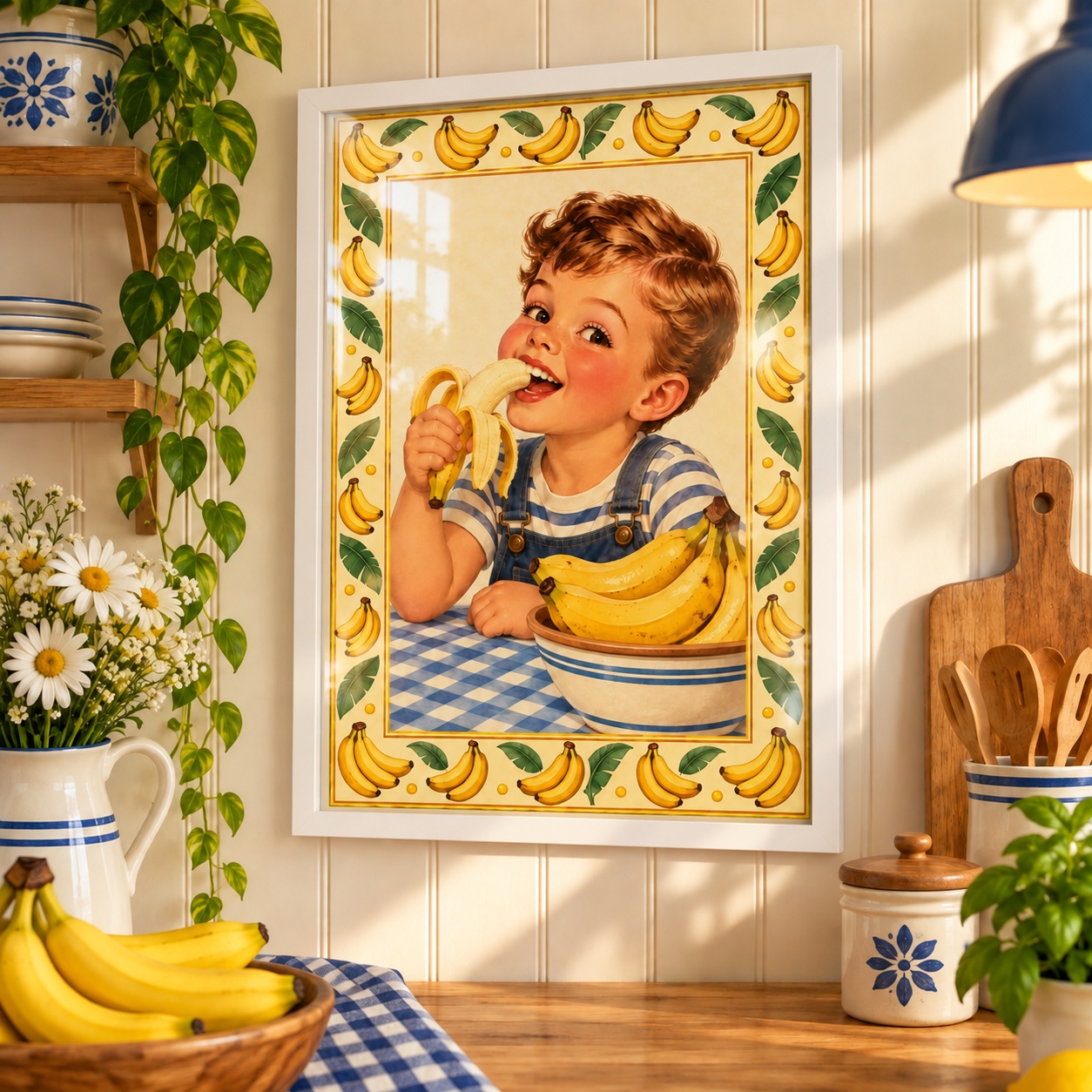 Quadro Para Cozinha Estilo Retrô Bananinhas