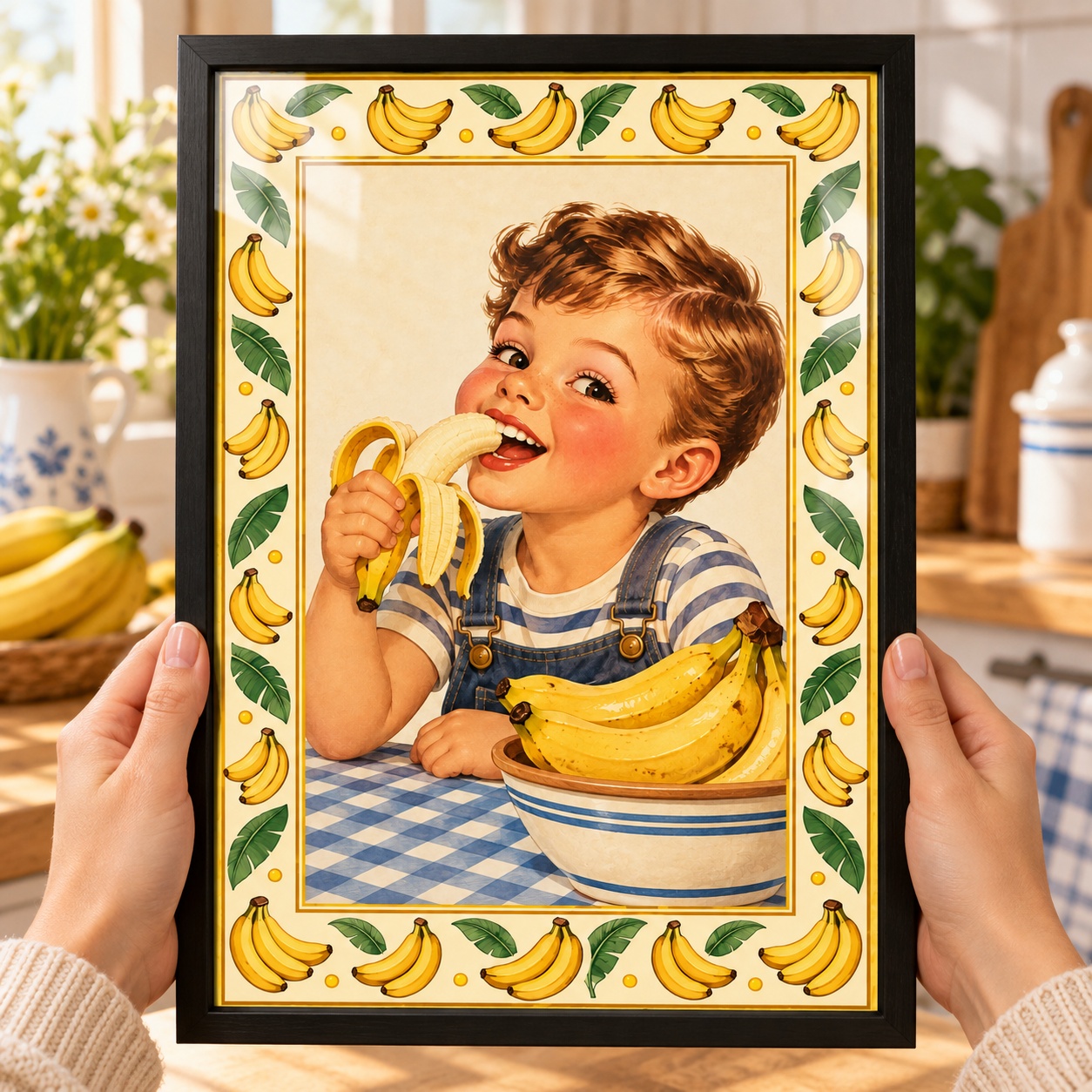 Quadro Para Cozinha Estilo Retrô Bananinhas