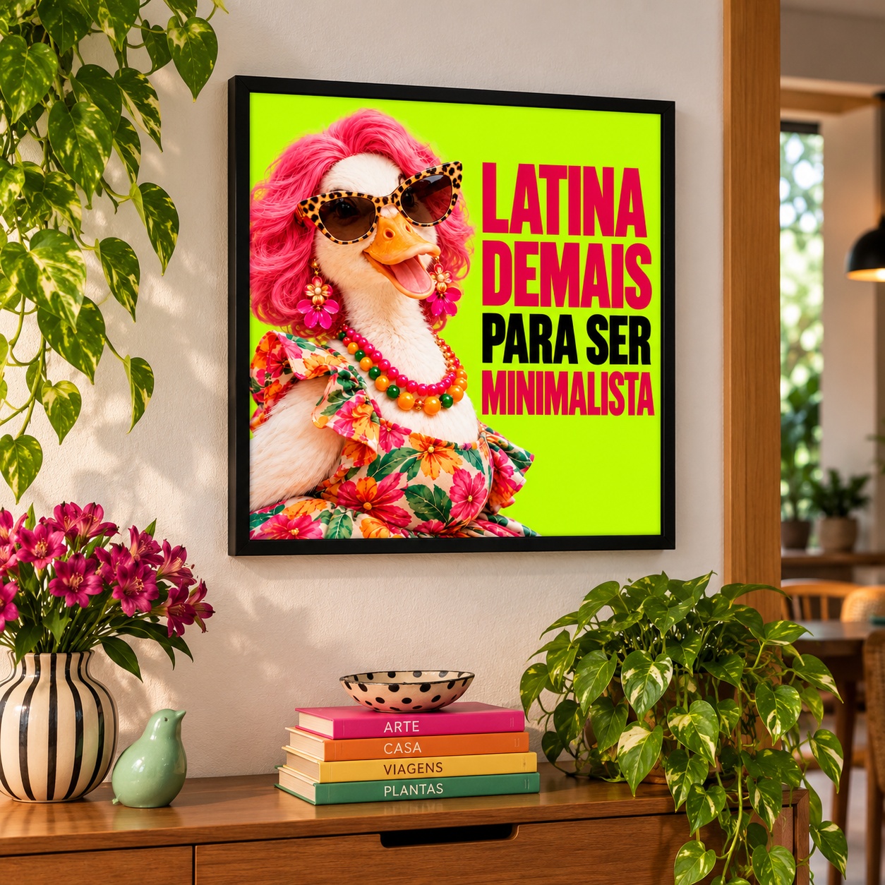 Quadro Pata Latina Demais Para Ser Minimalista - 33x33 Cm