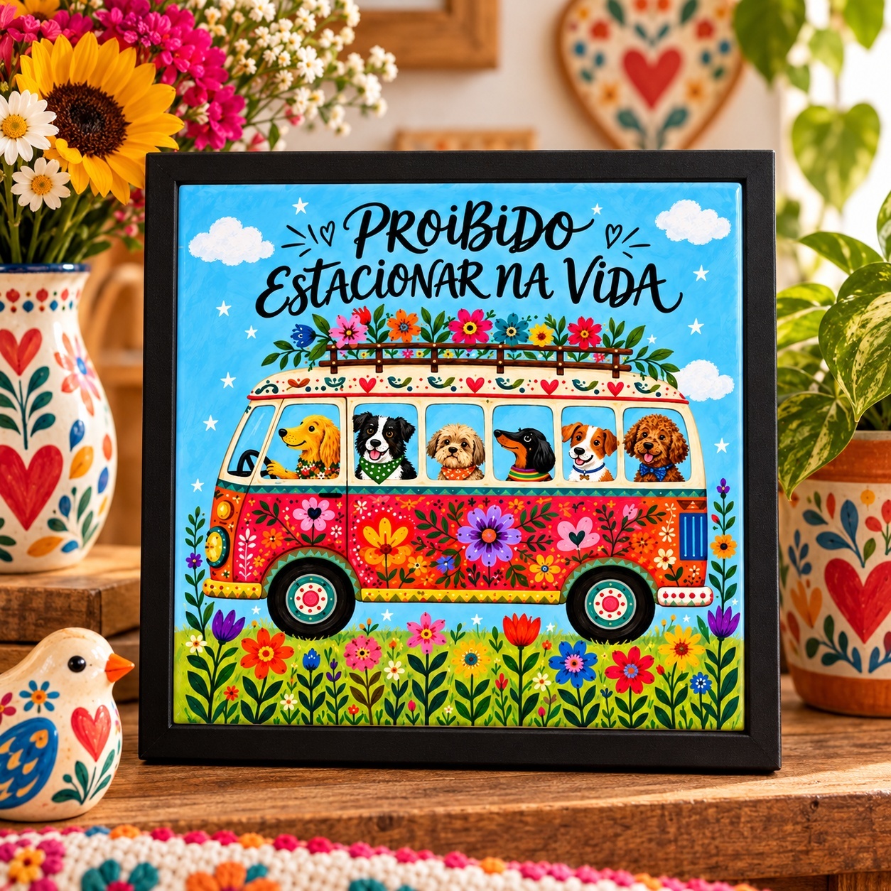 Quadro Proibido Estacionar Na Vida - 33x33 Cm