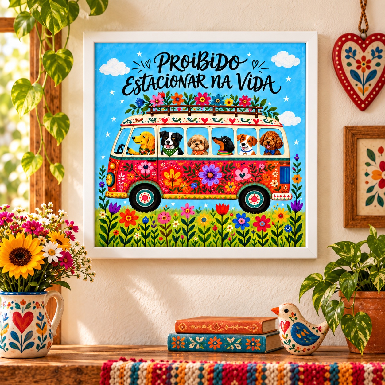 Quadro Proibido Estacionar Na Vida - 33x33 Cm