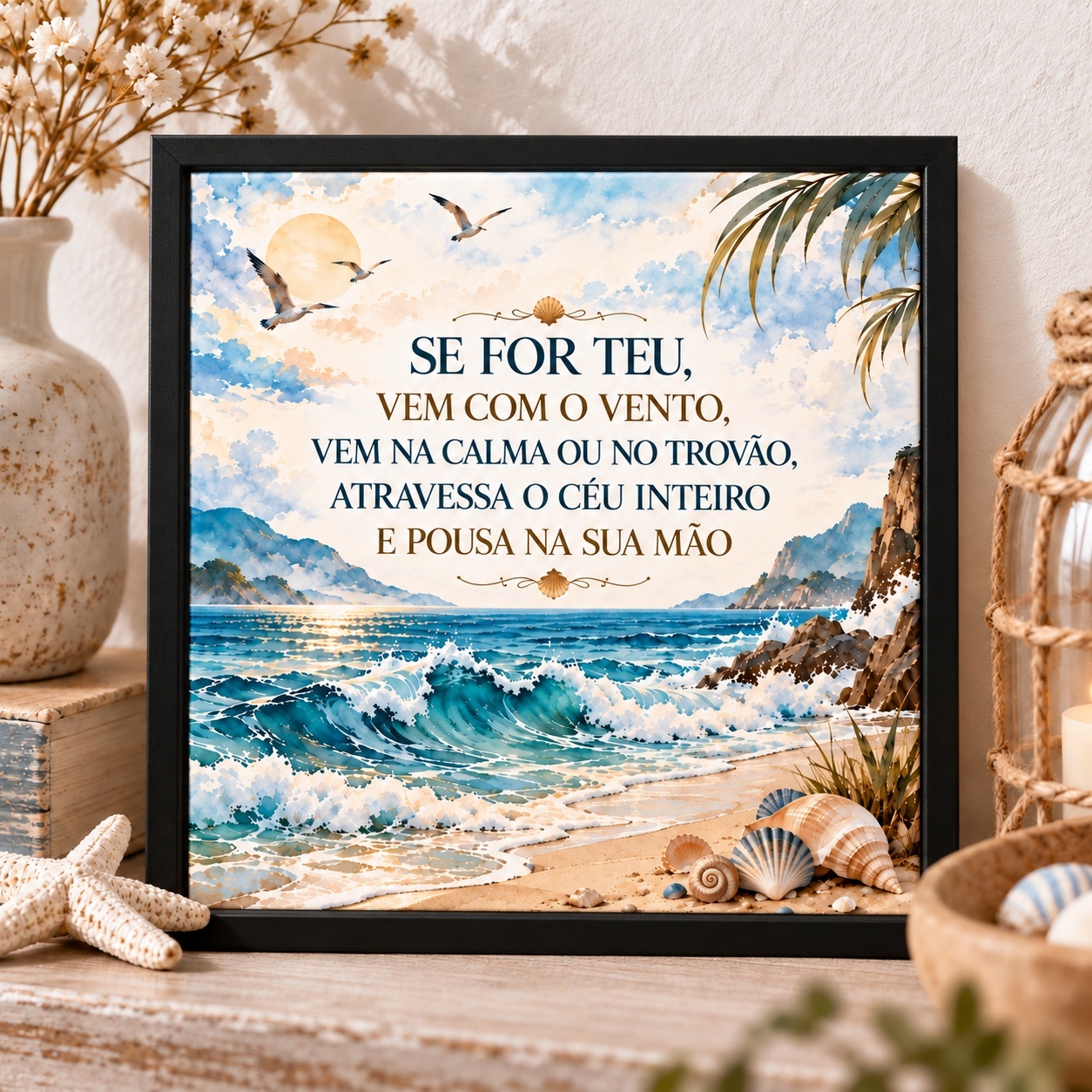Quadro Se For Para Ser Seu Será - 33x33 Cm