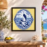 Quadro Sereia Vintage - 33x33 cm