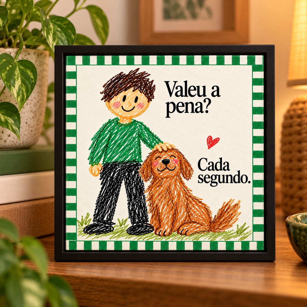 Quadro Valeu a Pena Cada Segundo - 33x33 cm