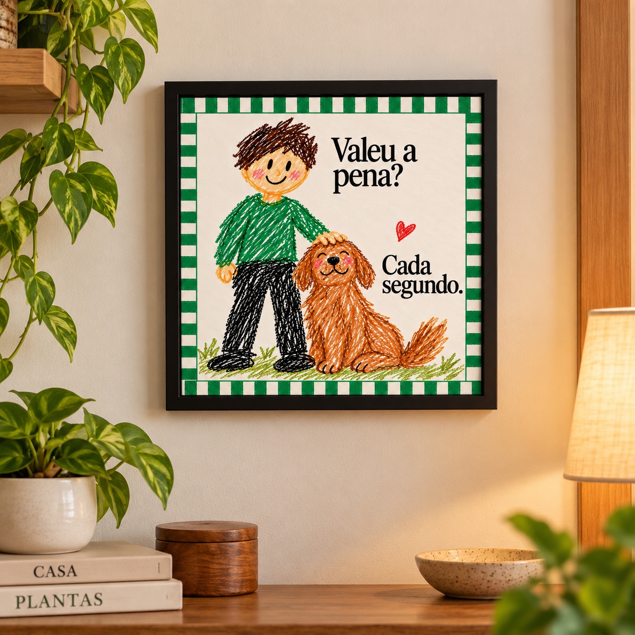 Quadro Valeu a Pena Cada Segundo - 33x33 cm